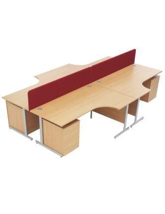 Double Wave Top Cantilever Desk