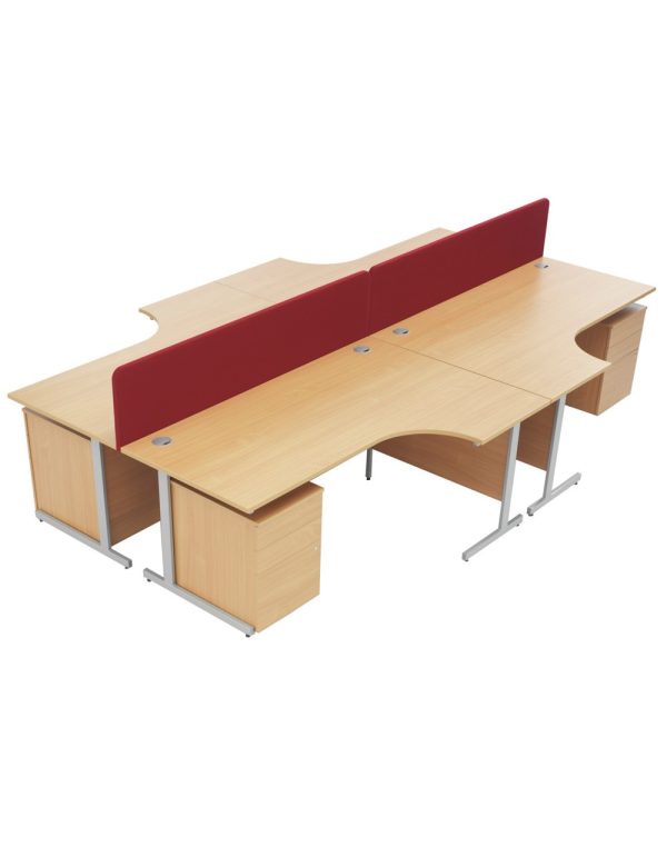 Double Wave Top Cantilever Desk
