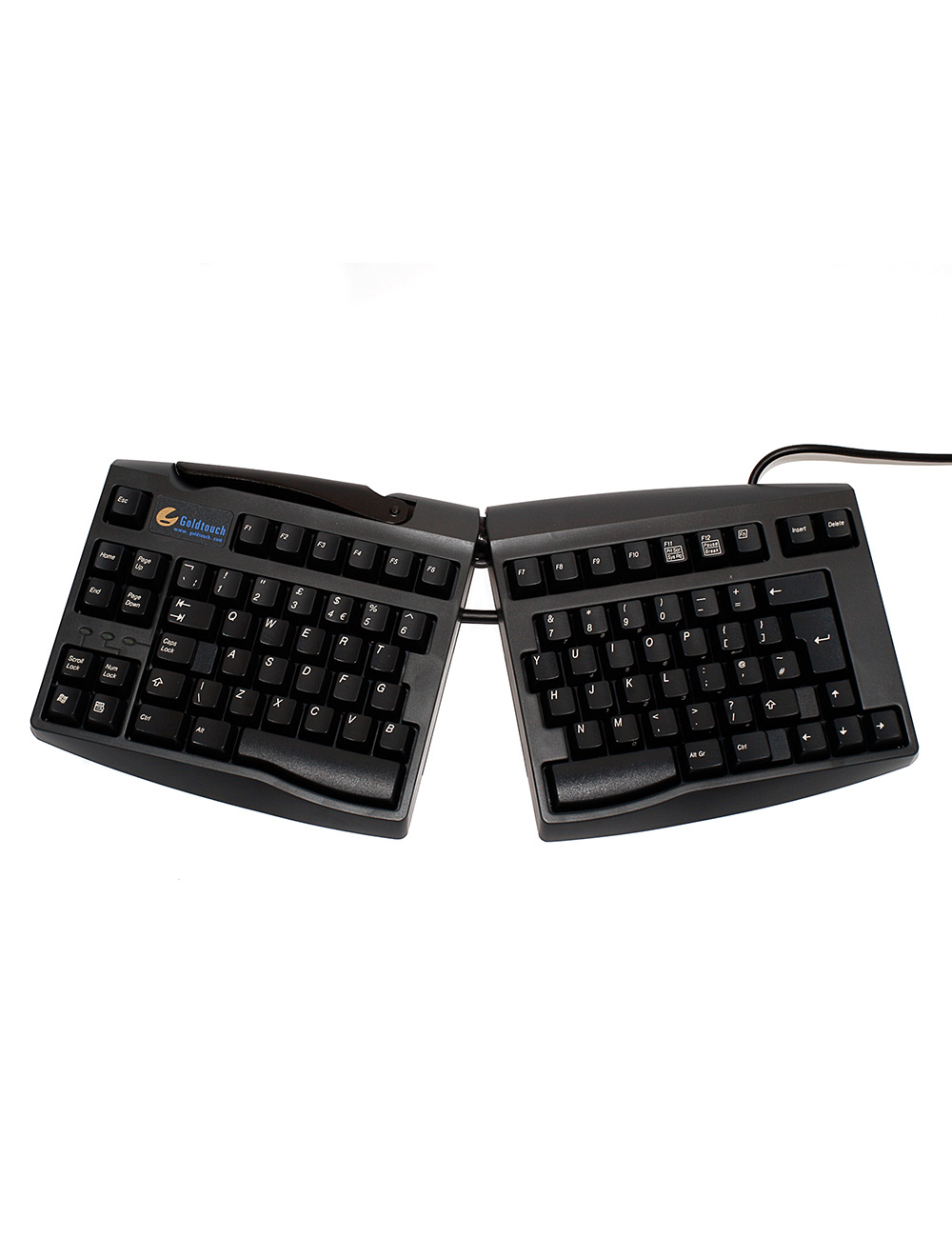 Goldtouch Ergonomic Keyboard, can be split horizontally and vertically.