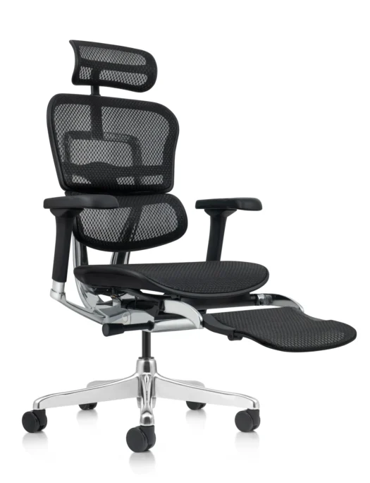 Ergohuman Elite Black Mesh Office Chair Leg Rest